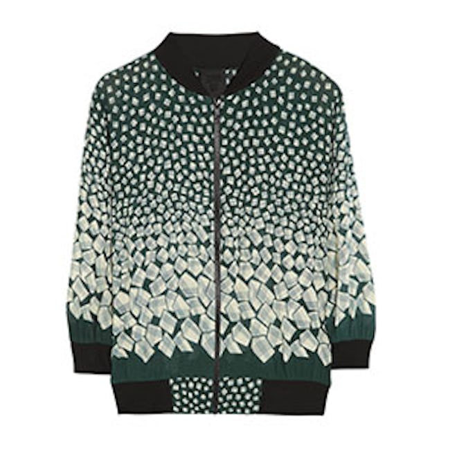 Letters Printed Georgette Bomber