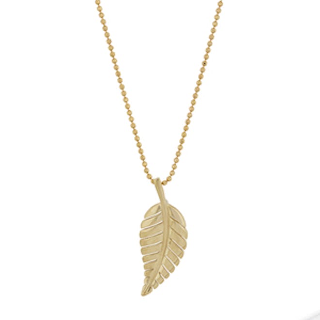 Small Gold Leaf Pendant Necklace