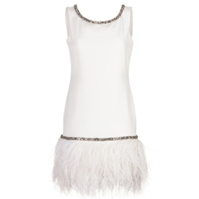 Cocktail Dress With Feather Trim