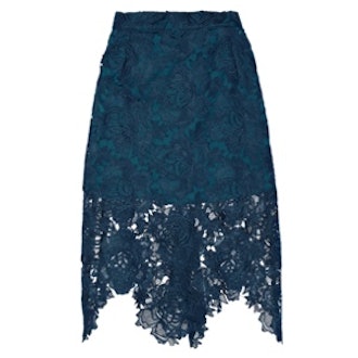 Embroidered Lace Pencil Skirt