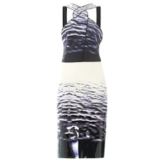 Ripple-Print Halterneck Dress
