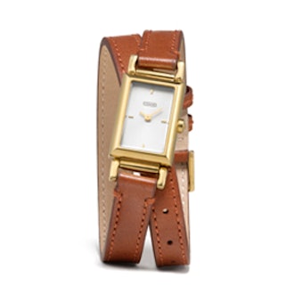 Madison Gold Plated Double Wrap Strap Watch