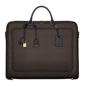 Large Garment Bag In Canvas And Leather