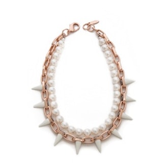 Rose Gold And White Spike Necklace