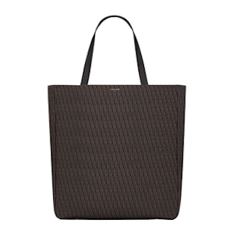 Large Tote In Canvas And Leather