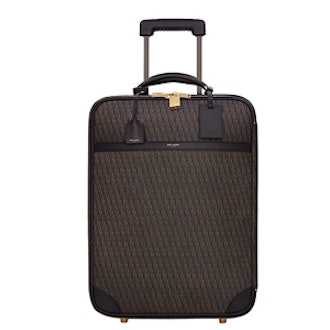 Carry-On Suitcase In Canvas And Leather