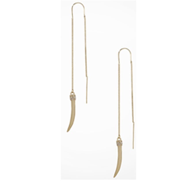 Pave Horn Pull-Through Earrings
