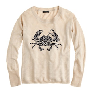 Linen Embroidered Crab Sweater