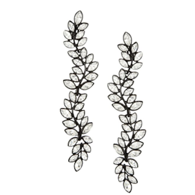 Crystal Leaf Drop Earrings