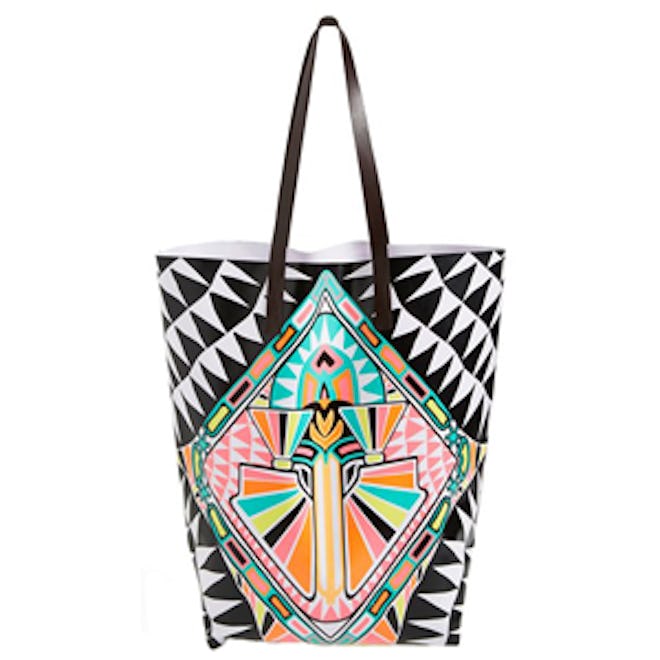Cosmic Fountain Leather Handle Tote