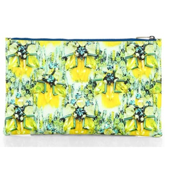 Embellishment-Printed Leather Pouch