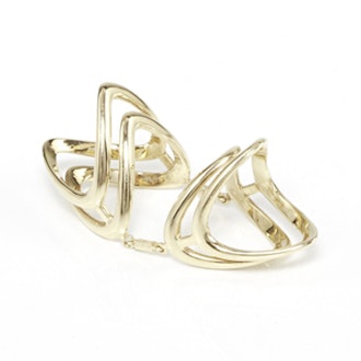 14K Gold Double Bermuda Knuckle Ring