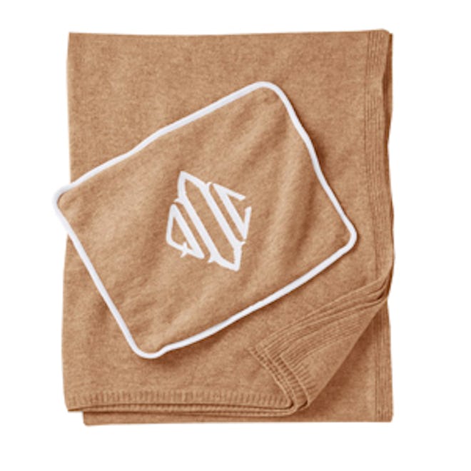 Cashmere Travel Throw With Monogram Case