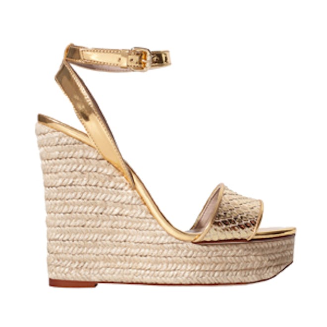 Python Embossed Espadrille Wedge