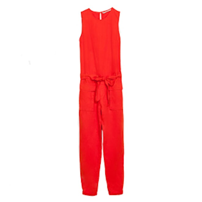 Sleeveless Jumpsuit in Coral