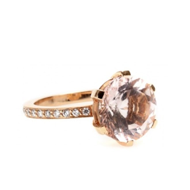 Ring with Faceted Morganite and Diamonds