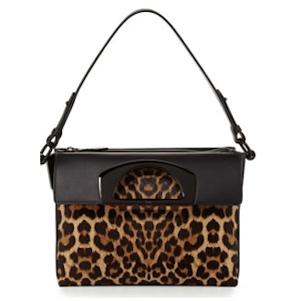 Passage Small Calf Hair Shoulder Bag in Leopard