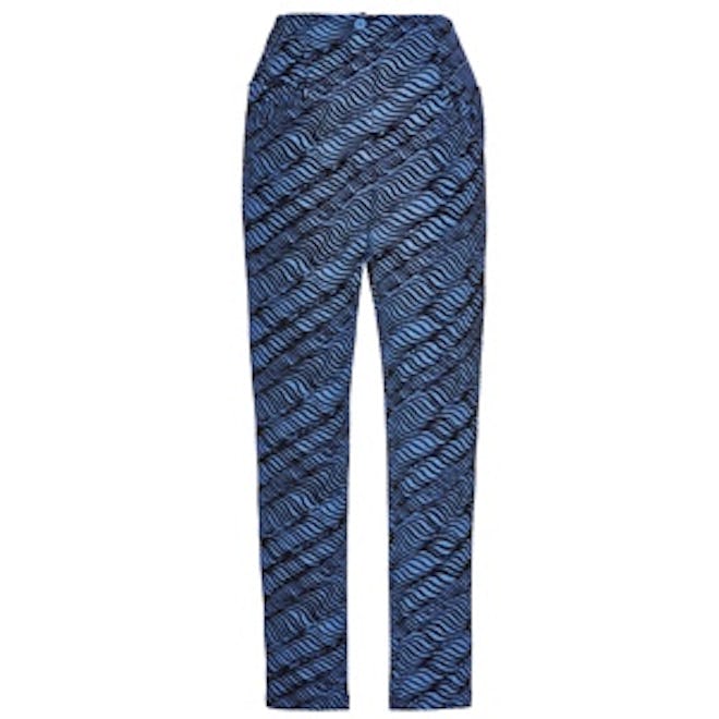 High Waist Cropped Jacquard Pants