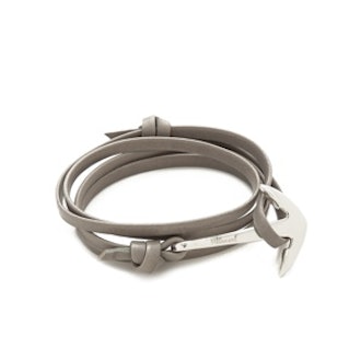 Anchor Leather Wrap Bracelet