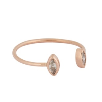 Diamond and Rose Gold Cuff Ring