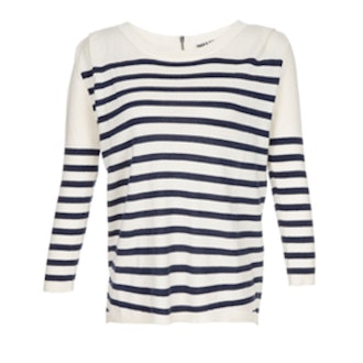 Stripe Sweater With Zipper