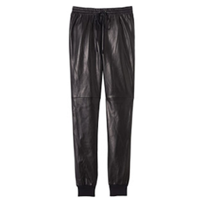 Perforated Leather Track Pants