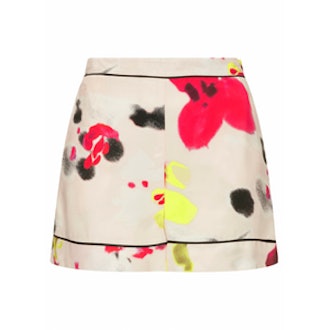 Blurred Floral Print Shorts