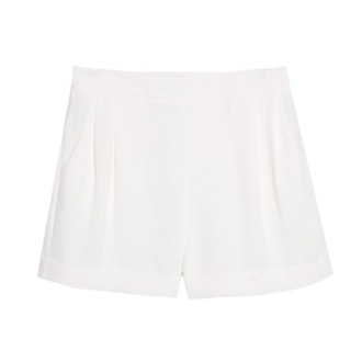 Textured White Shorts