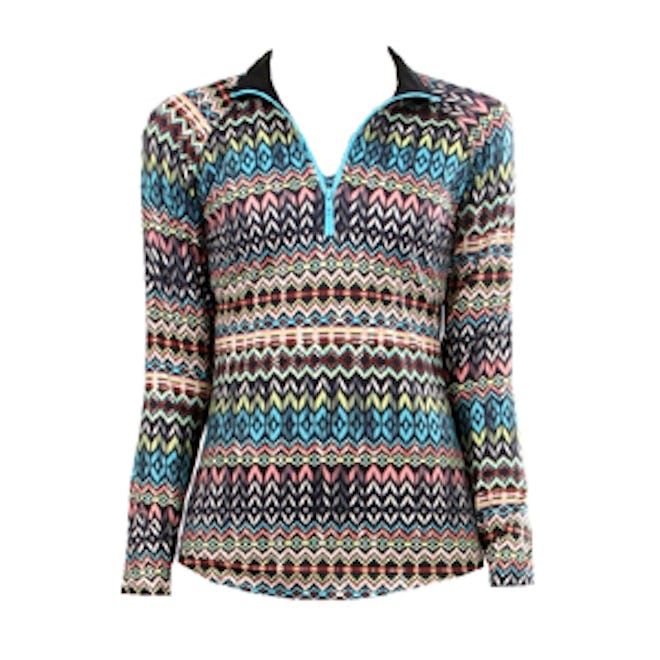 Zip Up Aztec Long Sleeve Top