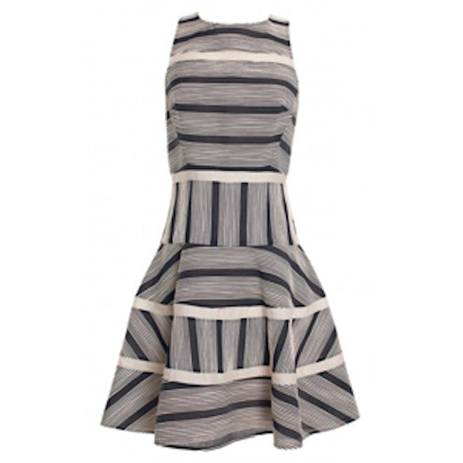 Raffia Organza Striped Dress