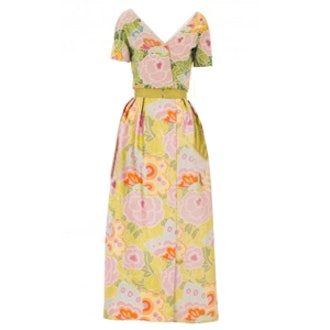 Short Sleeve Floral Dress Circa 1966