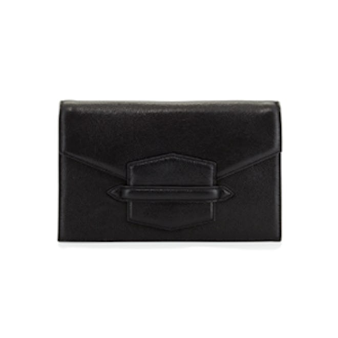 Structured Leather Clutch Bag