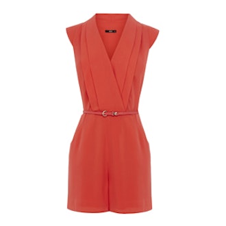 V-Neck Crepe Playsuit