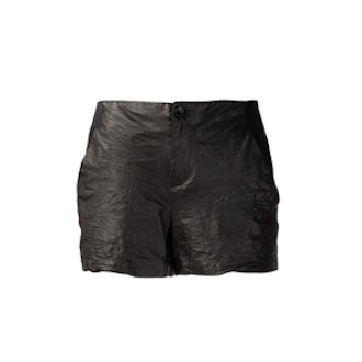 Leather Front Shorts