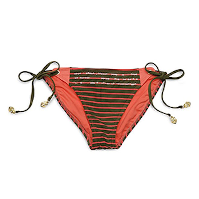 Sequin Stripe String Bikini Bottom
