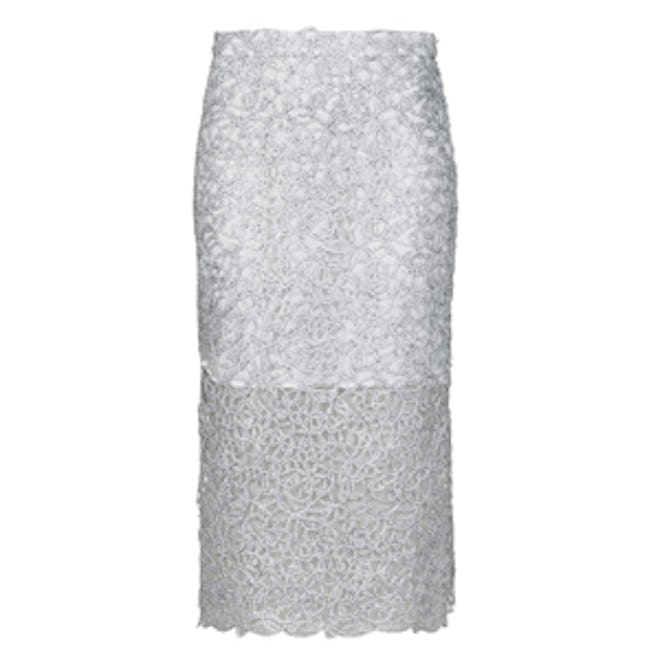 Silver Cornelli Pencil Skirt