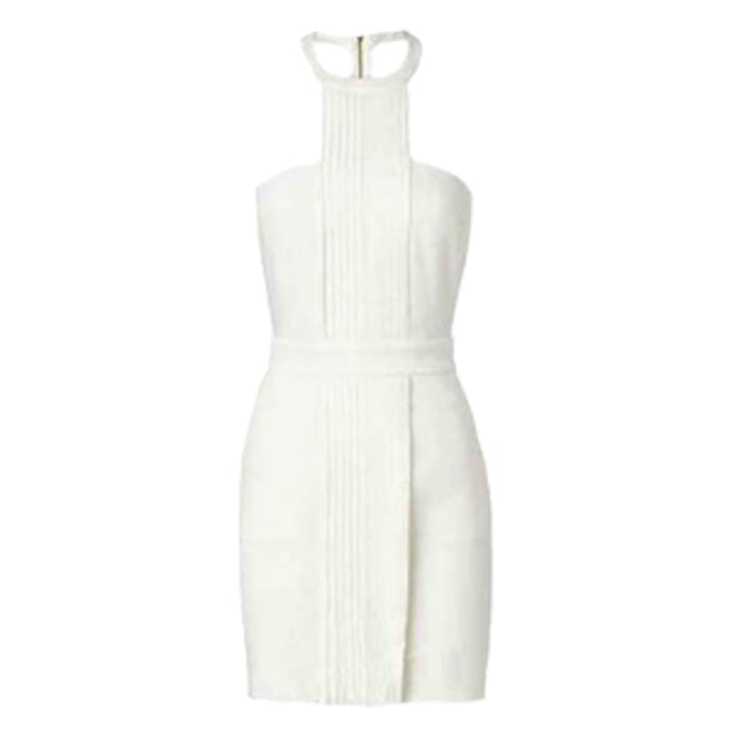 White Backless Dress With Zipper