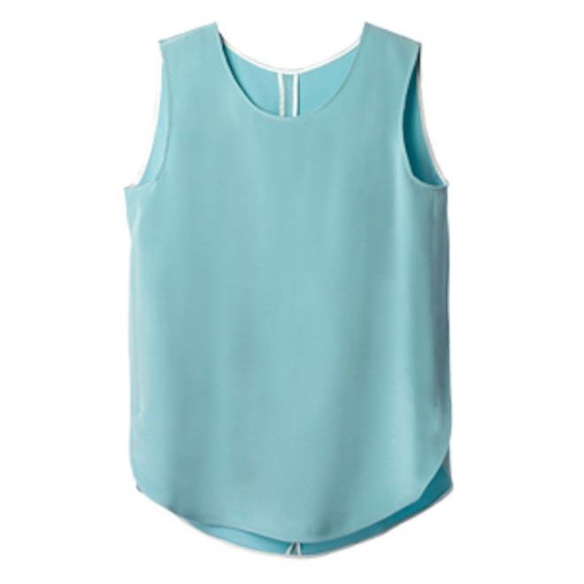 Silk Sleeveless Blouse in Turquoise