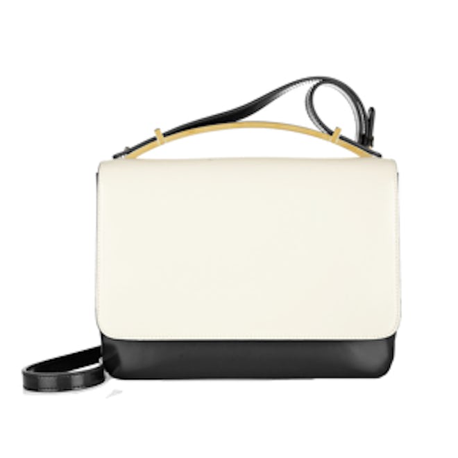 Glossed-Leather Shoulder Bag