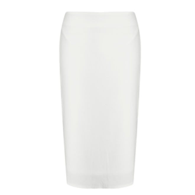 Alica White Crepe Midi Skirt
