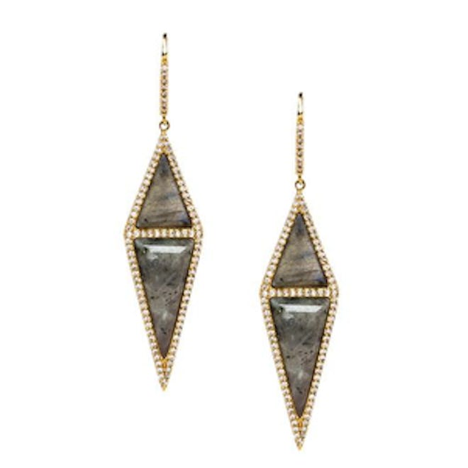 Pave Stone Diamond Earrings
