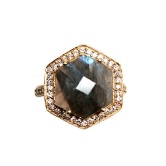 Labradorite Pave Ring