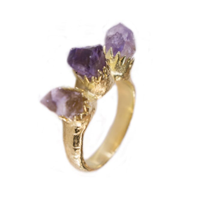 Gold Plated Amethyst Ring