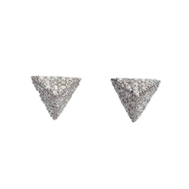 Diamond Pyramid Stud Earrings