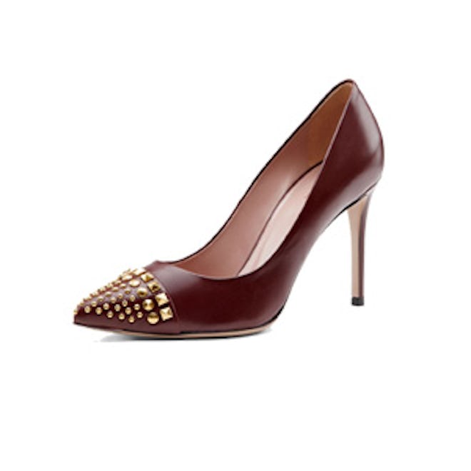 Studded Cap-Toe Pump