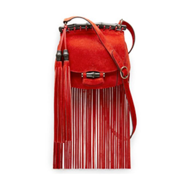 Suede Fringe Shoulder Bag