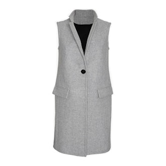 Long Tailored Vest in Gray