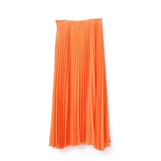 Orange Pleated Skirt