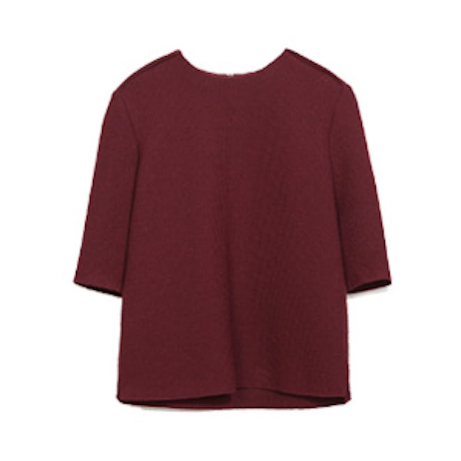 Structured Top In Maroon