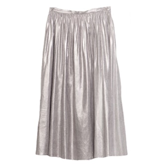 Silver Full Midi Skirt